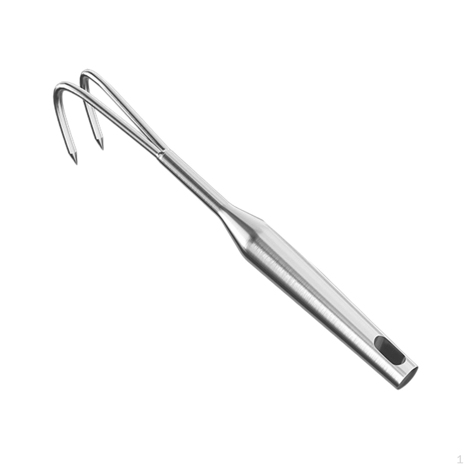 

Hand Rake Ergonomic Stainless Heavy Duty Weeding Tool Portable Cultivating Claw Soil 2 Tine