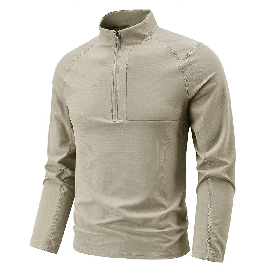 Quick Dry Men's Polo Shirt Stand Collar Pullover Male Long Sleeve Half Zipper Spring Big Size Plus Large 6XL 7XL 8XL Sport Golf