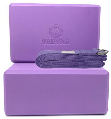 Yoga Block Set of Strap Yoga Belt Adjustable 250cm Block Yoga Strap 2/Yoga Non-Slip (Yoga + Violet)