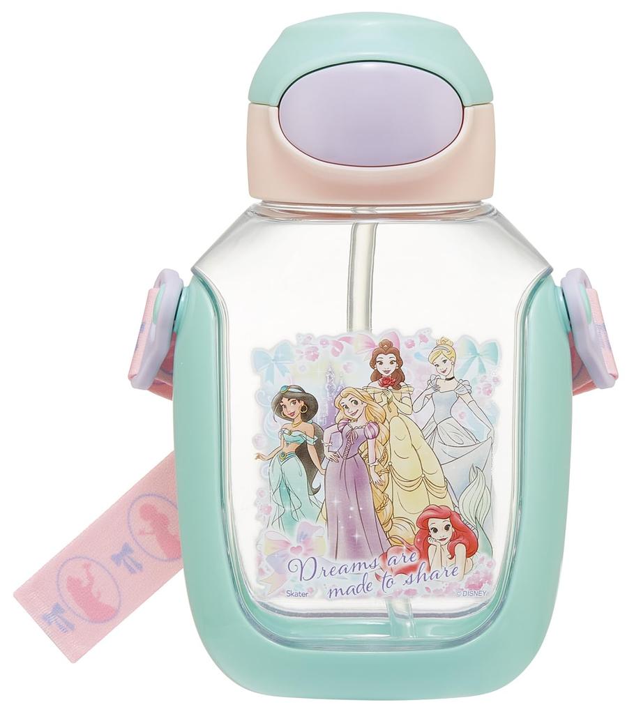 Skater Dětská láhev na vodu s brčkem 530ml, brčko, jednorázová, Disney princezny, 25 dívek, PDSH6DX