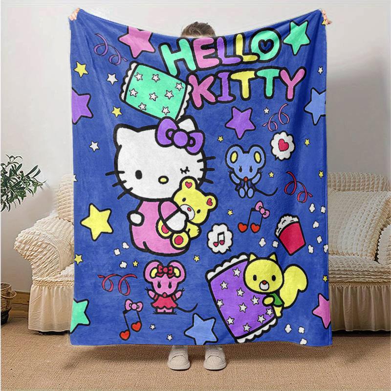 

1pc Hello Kitty and Friends Blanket Soft Warm Bedding Throw Coverlet for Room Decor, Living Room, Travel, Camping, Car Blankets, Beach, Office Naps, G 130x150cm