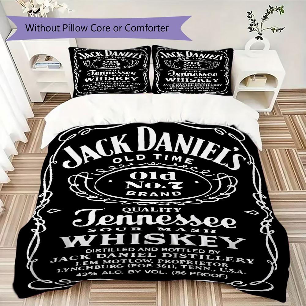 JACK DANIELS whisky Prints bedding, duvet cover and pillowcases, birthday gift (1 duvet cover + 2 pillowcases, pillow insert not included)JM001