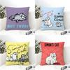 Cartoon SSimonsCat Cushion Cover Eco Linen Pillow Case DoubleSided Print Breathable Durable Zipper Home Decor Gift