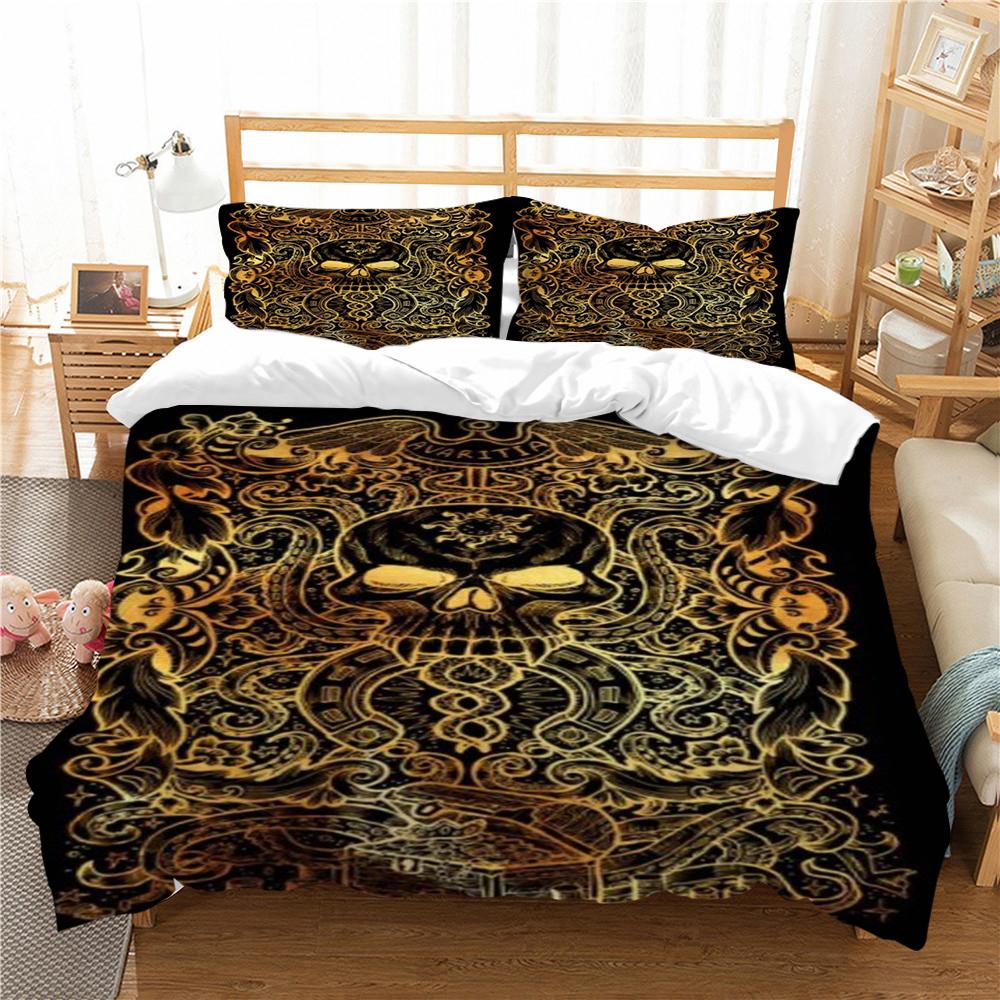 

Комплект пододеяльников с рисунком черепа, комплект одеял с принтом Sukll, комплект постельного белья высокого качества, детский одноразмерный чехол на кровать EU Single 135x200cm