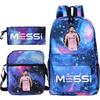 Jucător de Fotbal Messi Imprimeu Periferic Elevi Școală Primară și Secundară Ghiozdan Copii Set de Trei Piese