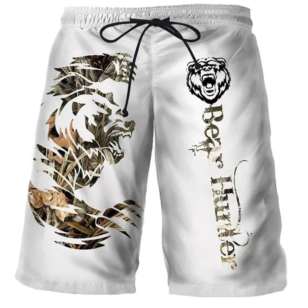 Cool Tiger Wolf Summer Shorts Comfortable Surfboard Hawaiian Beach Shorts Quick Dry Sports Shorts Men's Beach Shorts Boys