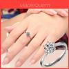 Fashionable And Elegant Diamond-encrusted Ring For Women Adjustable Six-claw Opening Ring