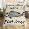 Fishing Soft Duvet Cover Set Twin King For Young Boys Men Rustic Fisherman Warm Comforter Cover Microfiber Wild Cabin Fishing Theme Beding Set