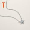 Hot Selling S925 Sterling Silver Floral Moissanite Necklace Rhodium Plated Pear Cut Adjustable Extension Chain Jewelry Necklace