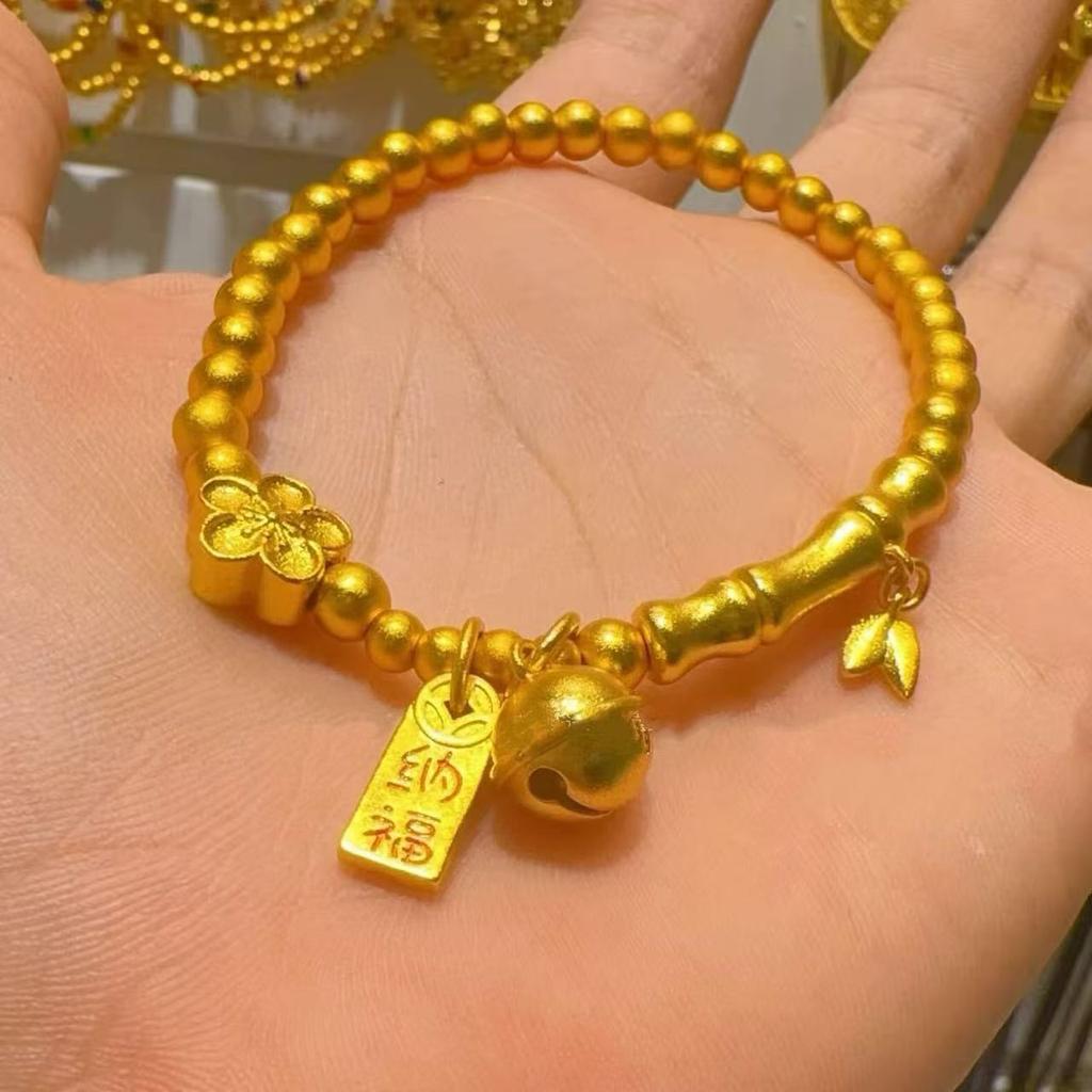 Bamboo Bracelet Women Step By Step To Attract Wealth Nafu Bell Sand Gold Plum Blossom Bead Bracelet