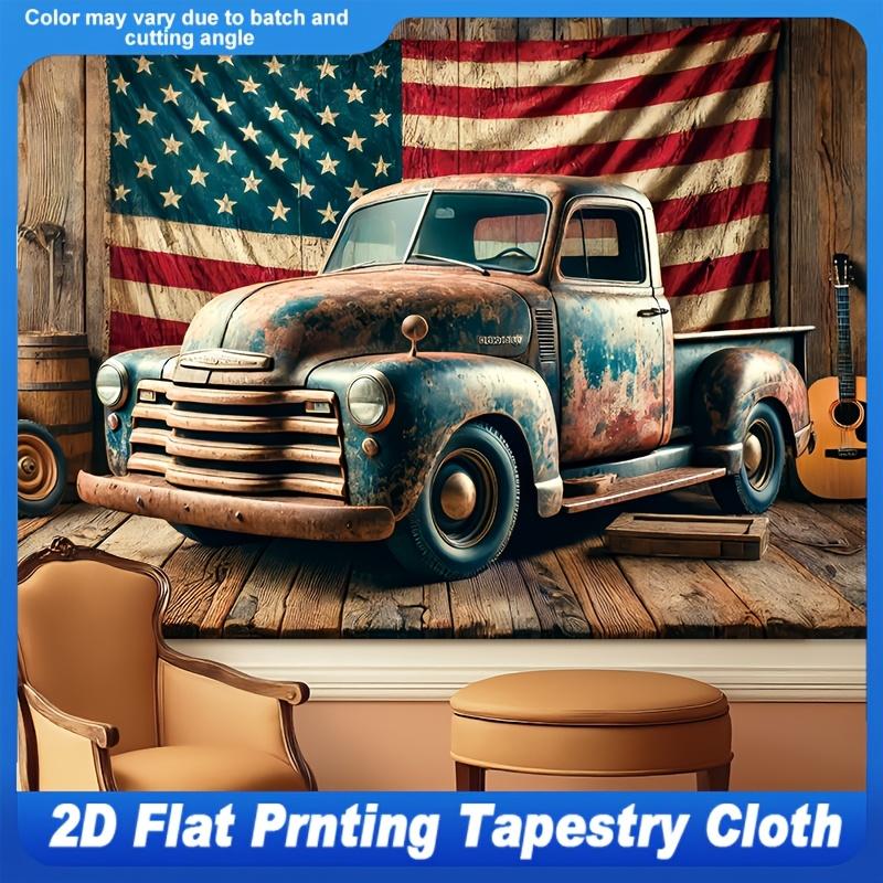 American Retro Industrial Style Decorative Tapestry Studio Studio Atmosphere Layout Background Vintage Motorcycle Style 74x94cm(29x37in)