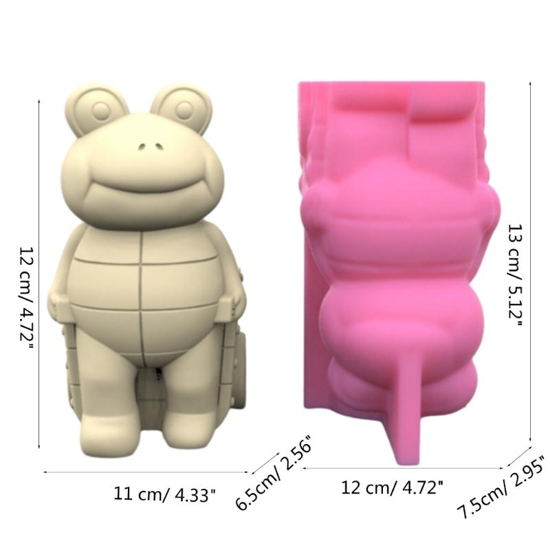 3D Animal Flower Pot Silicone Mold Succulent Planter Concrete Mold Frogs Concrete Cement Mold for DIY Pen Holder Home Decoration
