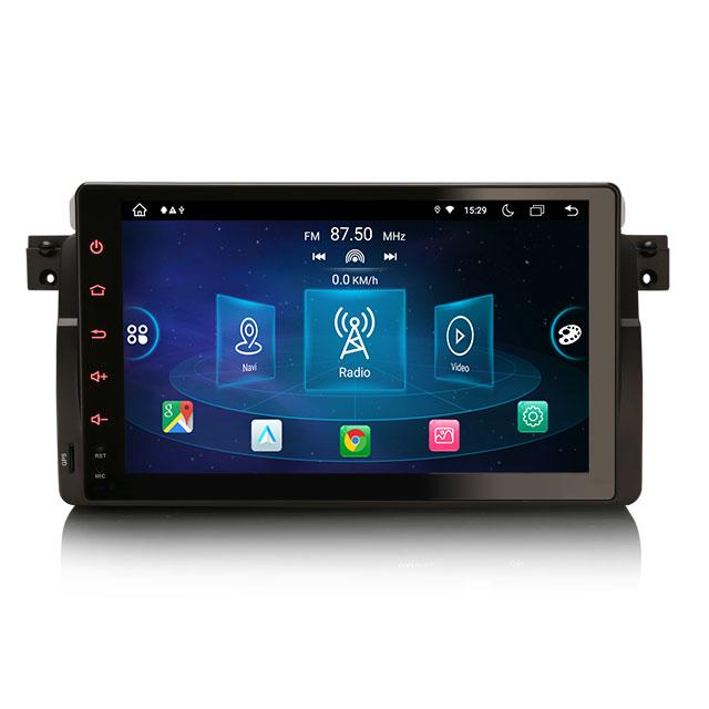 Erisin ES8996B 9" HD IPS Android 11.0 Car Stereo GPS Dashboard with CarPlay BT 4G WiFi Built-in DVR for BMW E46