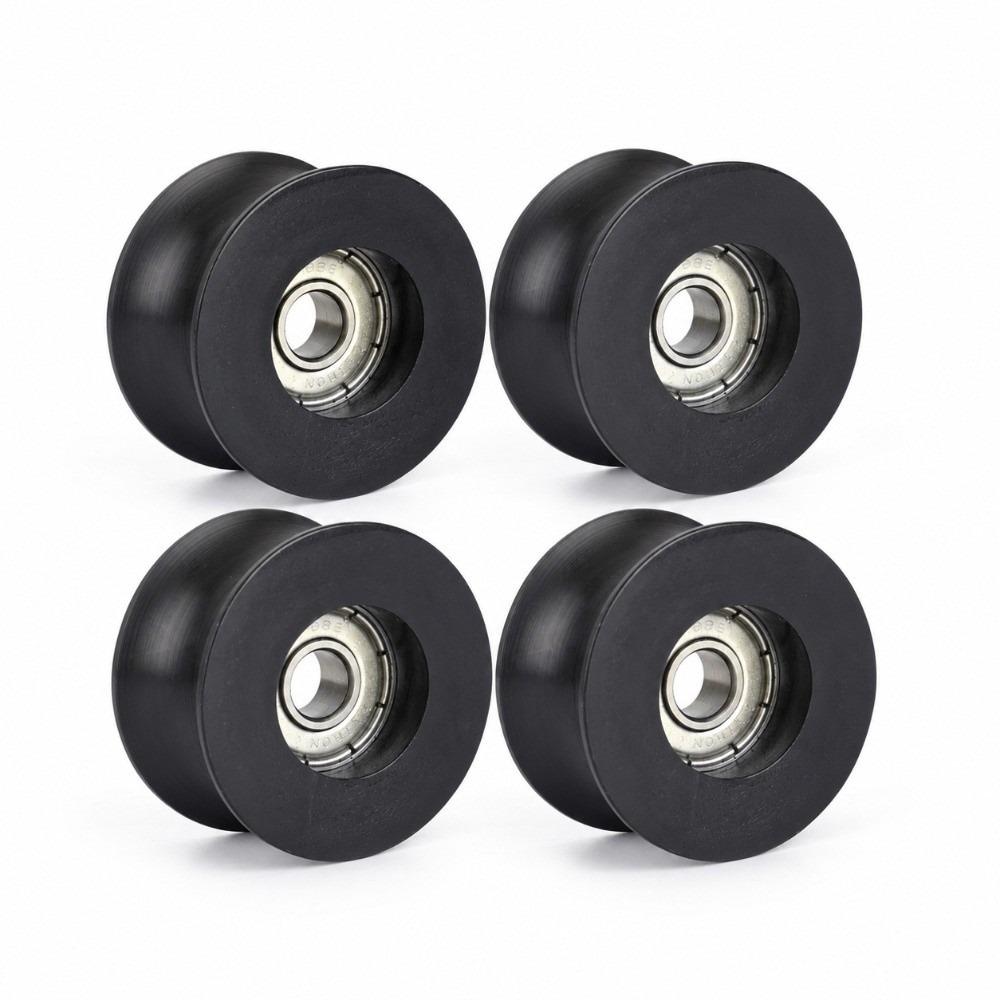 4Pcs Nylon Coated Guide Pulley Wheel Sealed Roller Bearing Wheel Durable Groove Ball Bearing Doors