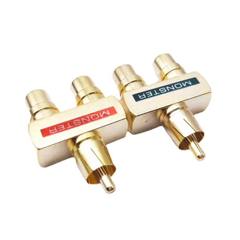 1 пара Rcaxmale штекер к 2Xrca гнездовым разъемам отличные аудио терминалы
