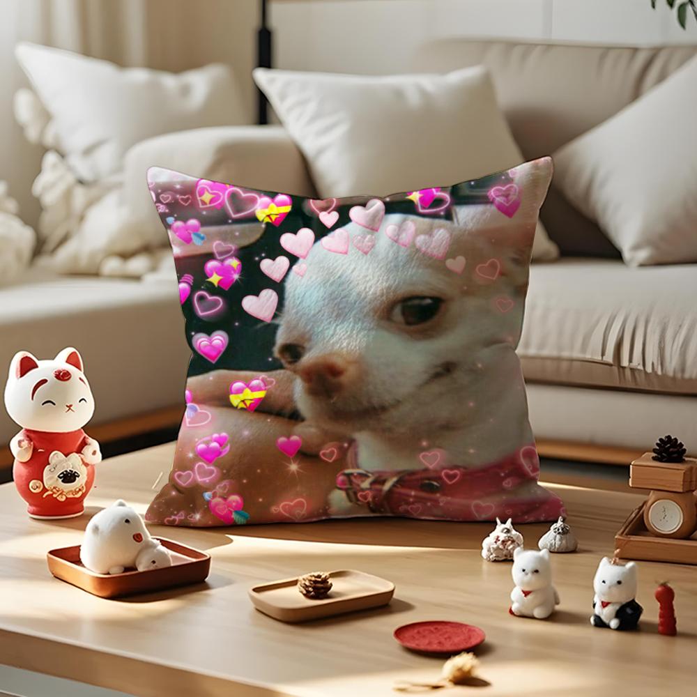 Cute Animal Dog Cat Cushion Cover Silky Short Plush with Invisible Zipper Dustproof Sofa Pillow Cover for Home Decor