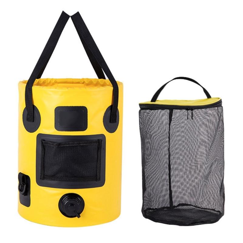 Tragbarer faltbarer Fischereieimer 25L Fassungsvermögen Handeimer Outdoor-Reise Wasseraufbewahrungsbeutel für Outdoor-Aktivitäten