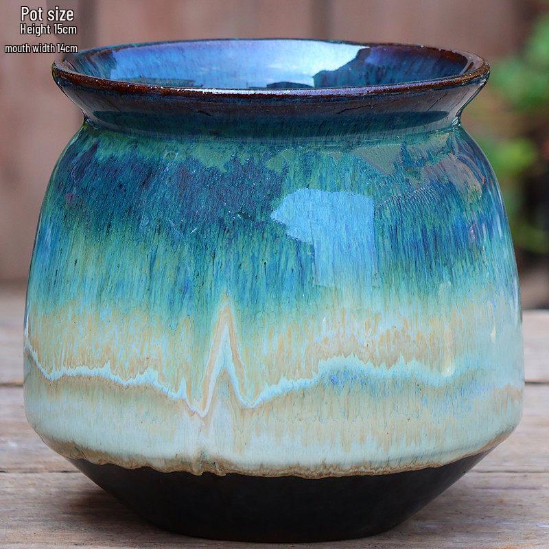 Handmade Coarse Pottery Tall Flower Pot for Succulents and Green Plants – Breathable Ceramic Jar for Bird of Paradise & Bougainvillea