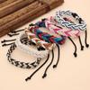 Adjustable Retro Cotton Linen Handmade Woven Bracelet - Colorful Block Design