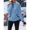 2026 Plush Half-Zip Sweatshirt - Cozy Fleece Hoodie W/ Kangaroo Pocket, Dog Walking to Coffee Run Athflow Essential