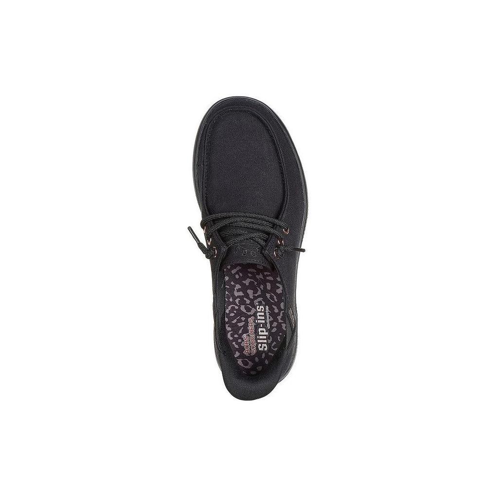 Skechers Bobs Skipper Canvas Simple Comfortable Low-Top Casual Shoes Women sneaker Black 114814-BBK