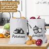 1/3Pcs Reusable Shopping Bags Vegetable Storage Bag Garlic Onion Fruit Drawstring Bags Canvas Bag Multipurpose Bags Portable