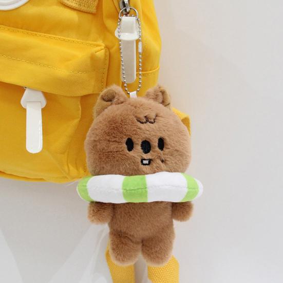 Keychain Plush Pendant Anime Stuffed Figure Wearing Swim Ring Throw Pillows Keychain Pendant Room