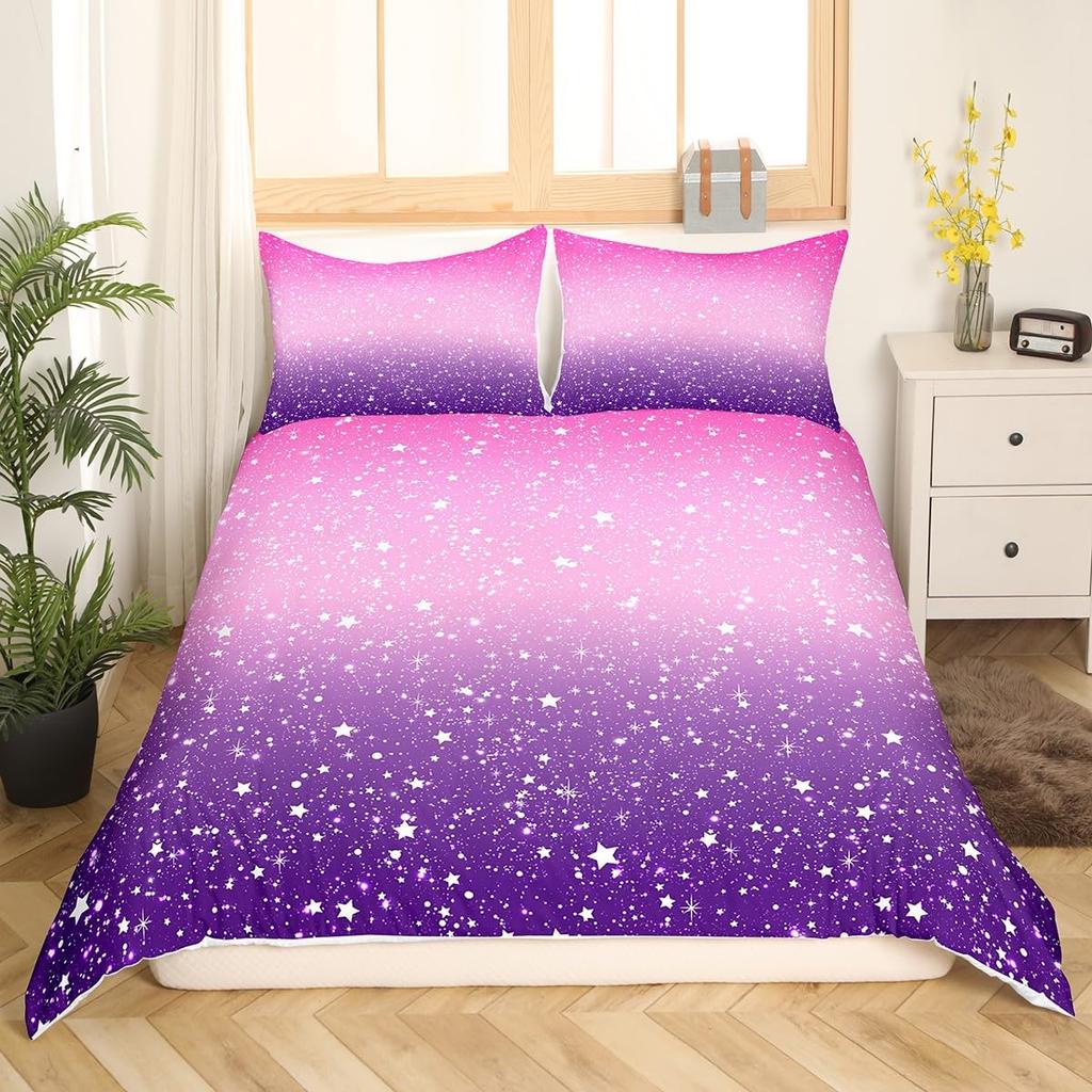 Blue Ombre Duvet Cover Queen Size Ocean Sea Blue White Gradient Solid Color Soft Bedding Set Modern Abstract Art Comforter Cover