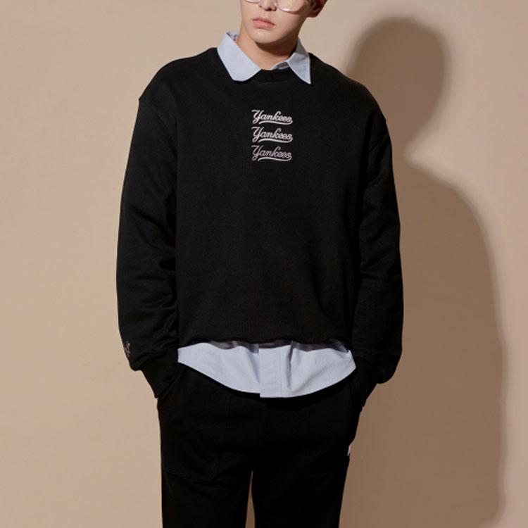 New MLB Base Logo Sweatshirts Unisex Black 3AMTB0521-50BKS