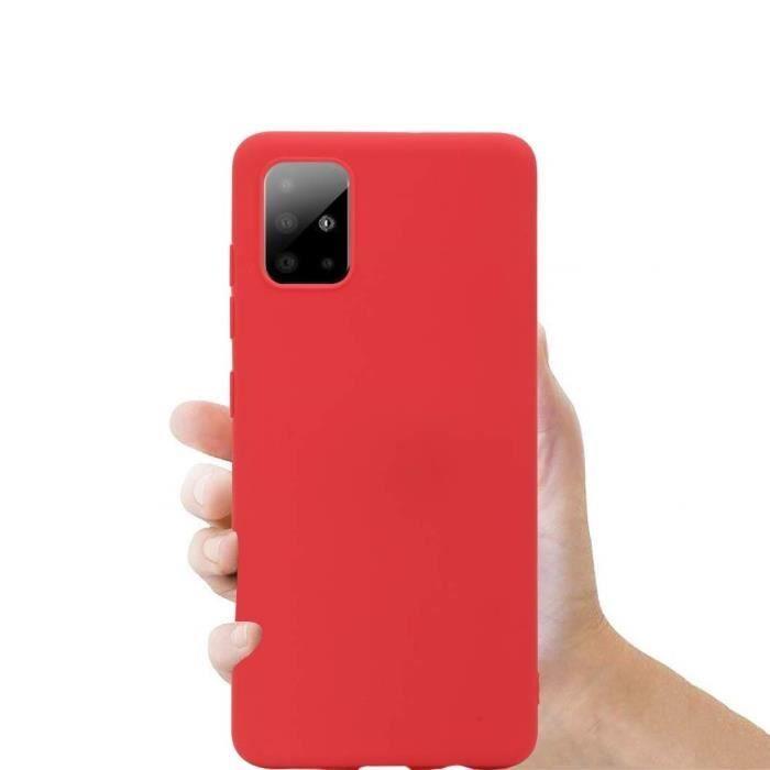 Protective Case - Toproduits® - A71 - Red - Flexible - Tempered Glass