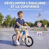 Children's Balance Bike, No Pedals, Adjustable PU Saddle, Ages 3-5, up to 50 kg, Natural Wood