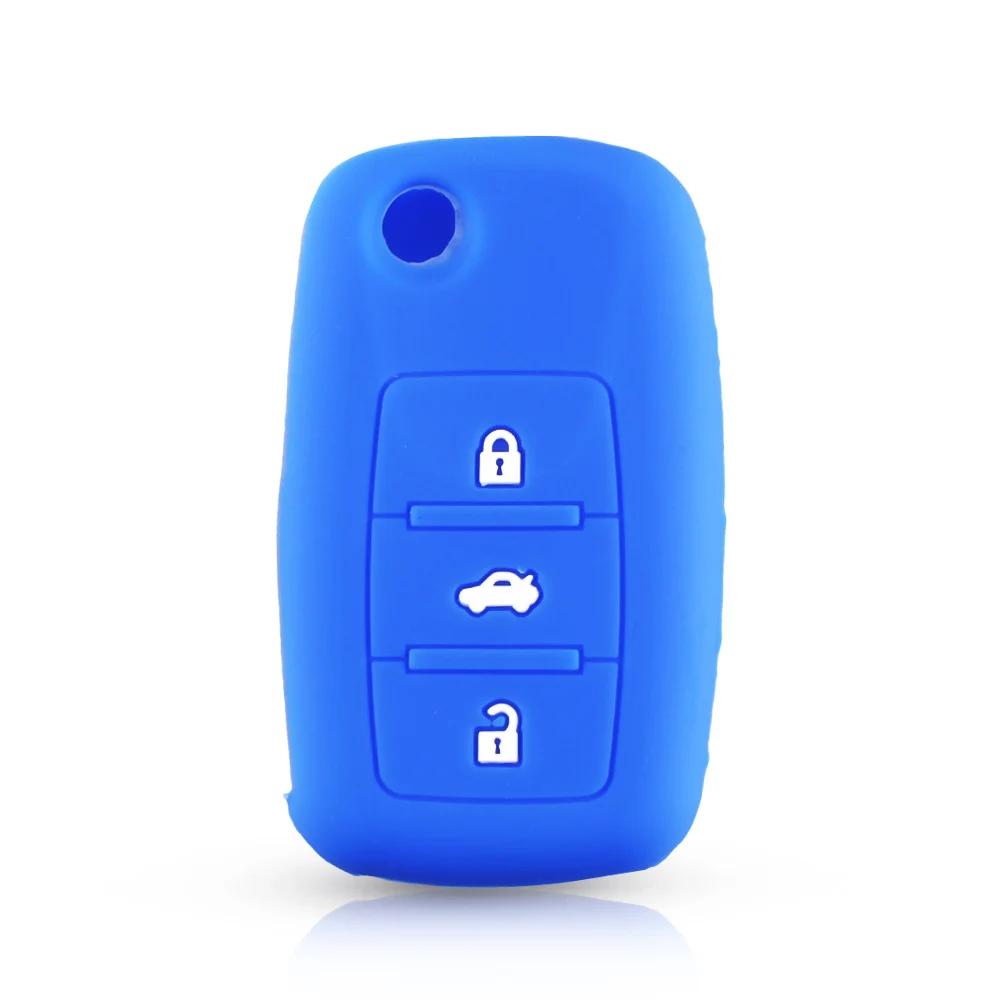 blsh7 KEYYOU Silicone Car Key Cover Case For VW Golf 4 5 6 Bora Jetta Polo Beet Passat For Skoda Octavia A5 Fabia For Seat Ibiza Leon