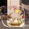2D Fla "Nativity Scene" Heart-Shaped Acrylic Decoration Plaque, Golden Star Design, Suitable for Wall Decoration, Porch, Room, Villa, Accents Home, Ha