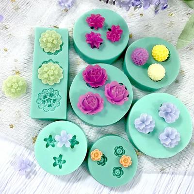 Mini Kwiaty Seria Silikonowe Formy DIY Handmade Ciasto Kremówki Pieczenia Ciasto Czekoladowe Ciasto Narzędzia Żywicy Polimerowej Gliny Podejmowania Formy