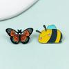 Charming Butterfly & Bee Metal Badge: Cartoon Insect Brooch for Clothing & Accessories