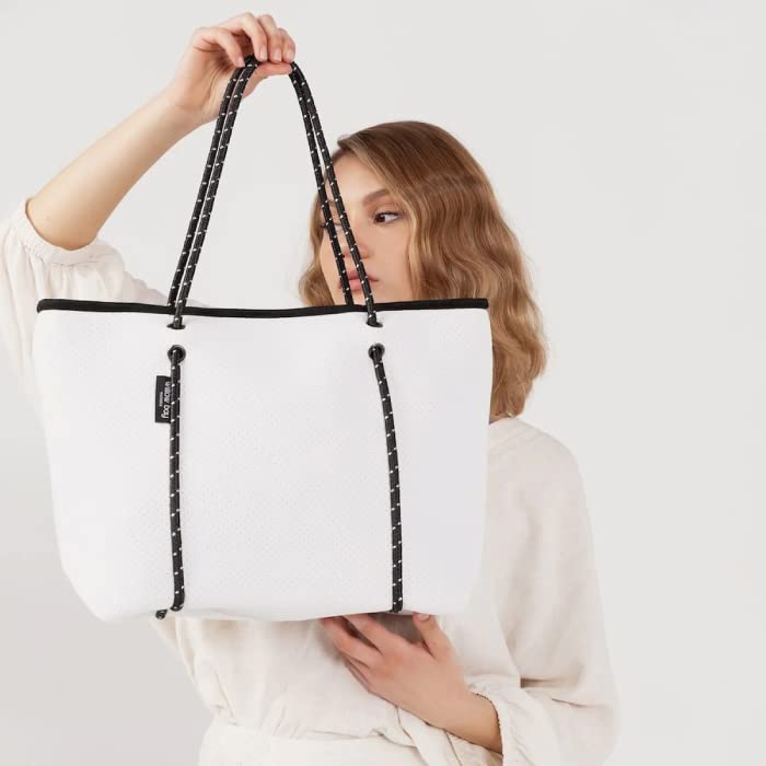 Willow Bay Boutique Neoprene Zipper Tote Pool Beach Gym Diaper Commuter with Shoulder Double Zipper Neoprene Travel Women's Bag, Bag, Bag, Bag, Bag,