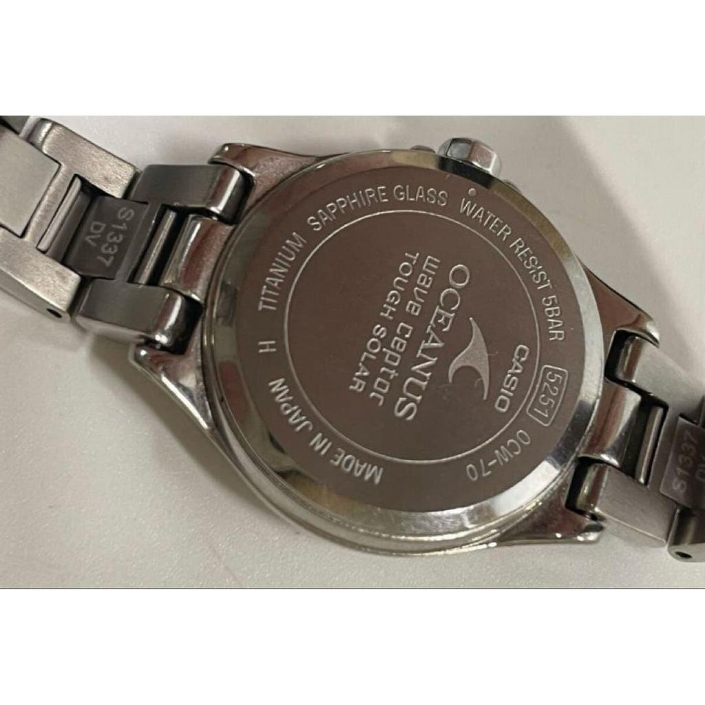 Used Operating Casio Oceanus Radio-controlled Solar Shell Dial Date Titanium Ladies