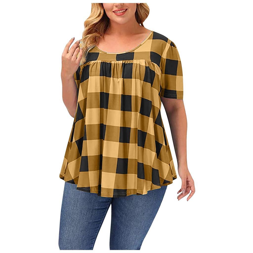 Fashion Plus Size Women's Casual Loose Short-sleeved Round Neck Printed T-shirt