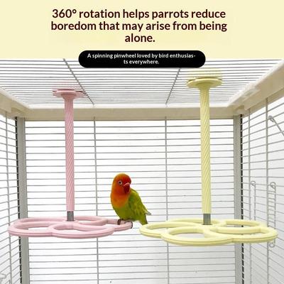 Interactive Parrot Toy Spinning Windmill Stand Suspend Relieving Boredom Gnawing Biting Self Entertaining Puzzle Bird Toy