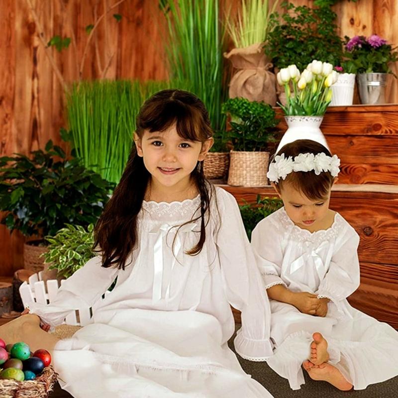 Girls Princess Sleep Dress Soft Cotton Mother Daughter Nighgown Ensuring Comfort Wear for Home or Pajama Parties