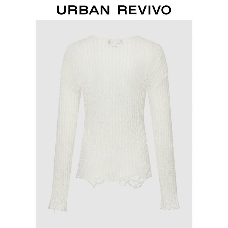 UR Women s Textured Distressed V-Neck Sweater L