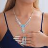 Zircon Jewelry Set: Elegant Niche Design for Weddings and Banquets - Earrings and Necklace