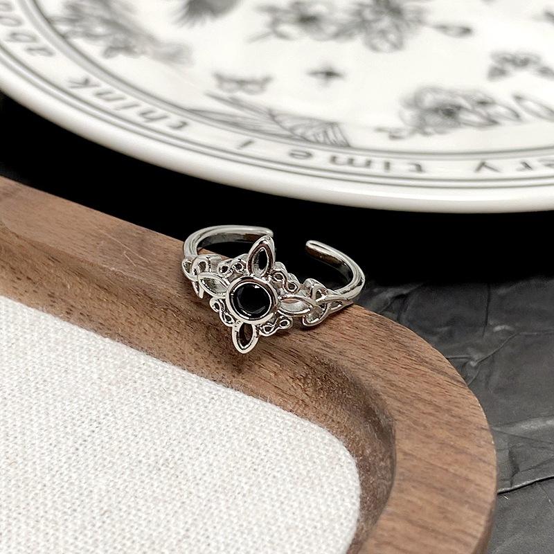 [Fingertip Flower Language] Dream Camellia Zir*****Pen Ring Flower Exquisite Niche Premium Sense Stacked Wearing Ring Adjustable opening
