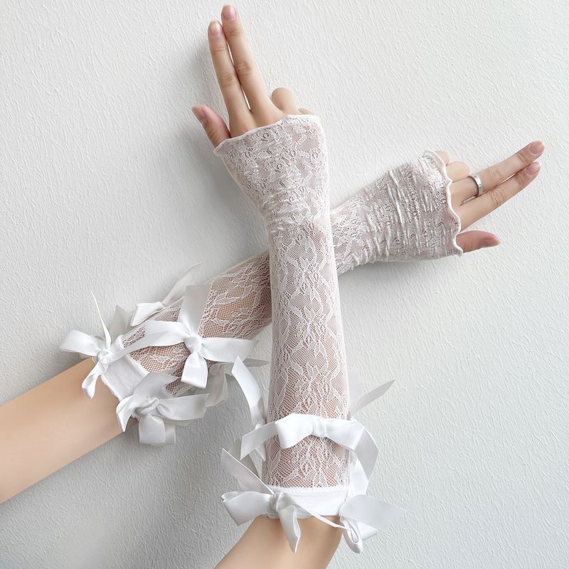 

Лолита Кружевные Перчатки Банты Нарукавники Молочно-белый Рукав для Руки Сладкий Милый Чистое Желание Легче всего для Сочетания Нарукавники White Bows sleeve All yards