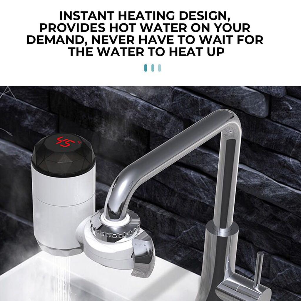3000W Electric Kitchen Water Heating Tap Instant Hot Water Faucet Heating Tankless Water Heater LED Display