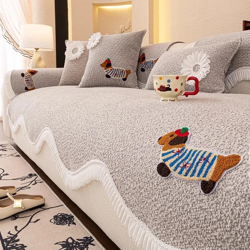 Schneeflocken-Ni Speziell geformtes Sofakissen Neues Cartoon-Vierjahreszeiten-Universelles Leder-Sofasitzkissen Rutschfeste Abdeckung Abdeckung