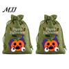 Small Storage for Candies 2Pcs Halloween Pumpkin Drawstring Bags Candy Treats, Retro Burlap Pattern Party Favors Trick or Treat Bags, Portable Goodie