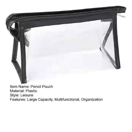 Clear Pencil Pouch Transparent Pencil Case with Zipper Stationery Toiletries Organizer Travel Cosmetic Makeup Storage Bag for School Office Supplies