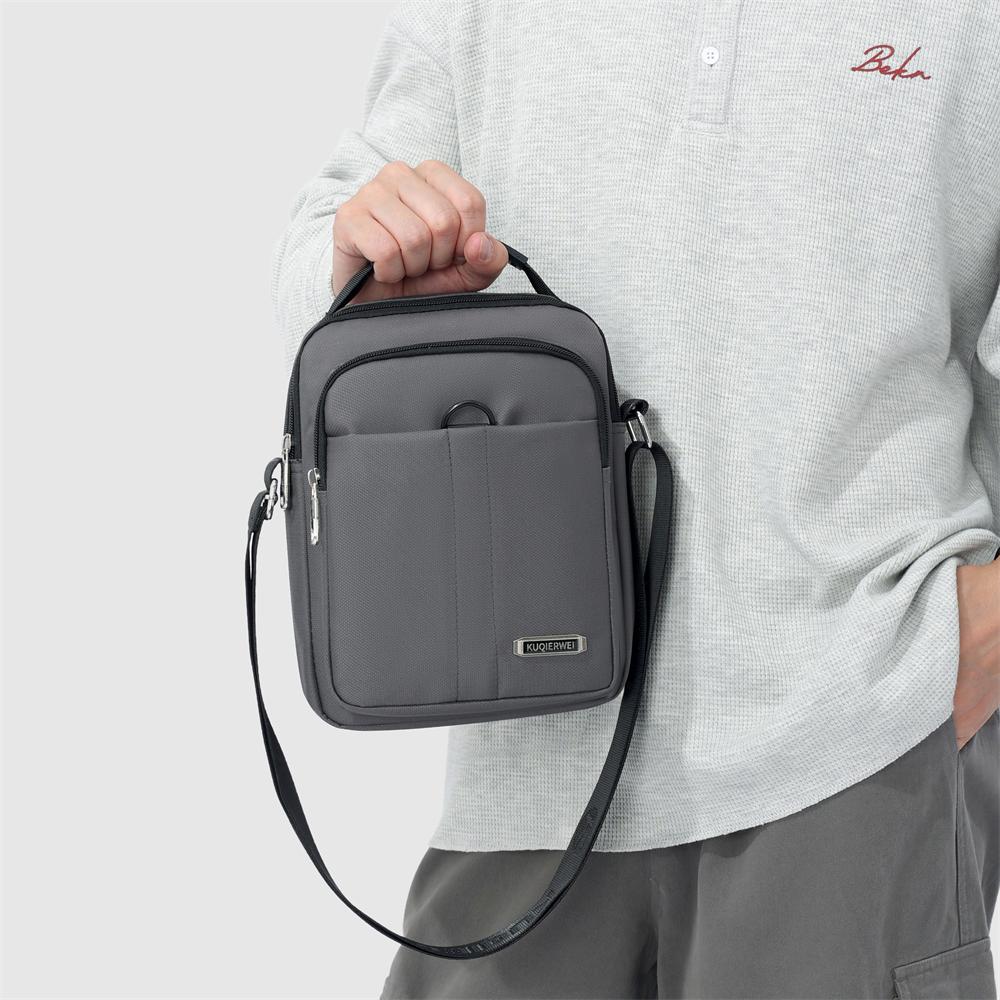 Mens Oxford Crossbody Bag Waterproof Business Shoulder Satchel Multi Pocket Travel Purse