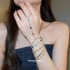Crystal Beaded Chain Bracelet Set, Light Luxury High-end Bracelet Stacked with Retro Temperament Commuter Jewelry Women